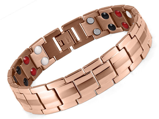 Pulsera Magnética de Aniones Doble Fila 15mm para Hombre - Image 2