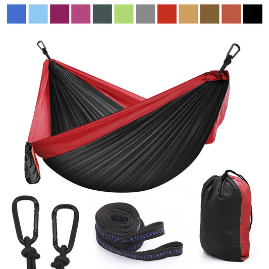 Hamaca de Paracaídas 270x140 cm con Diseño de Colores Coordinados para Camping y Descanso al Aire Libre - Image 2