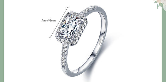 Anillo de Lujo Rectangular con Circones Incrustados para Mujer - Estilo Europeo - Image 2