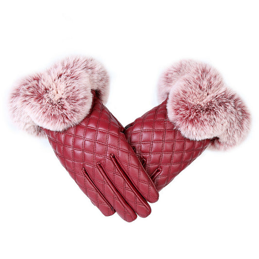 Guantes de Invierno con Pompón de Piel Sintética y Pantalla Táctil - Image 2