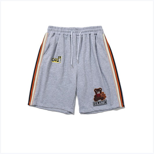 Shorts Casuales con Detalles de Oso y Costuras en Contraste - Image 2