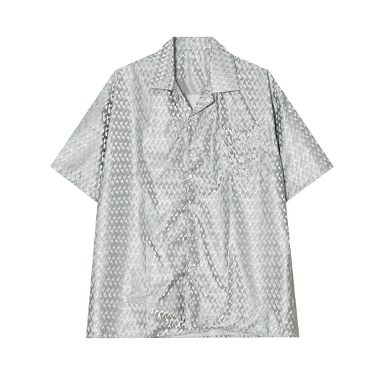 Camisa Suelta de Manga Corta en Color Sólido para Hombre - Image 2