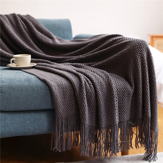 Manta Térmica Tejida para Cama y Sofá - Cobertor Versátil Colores Sólidos - Image 2