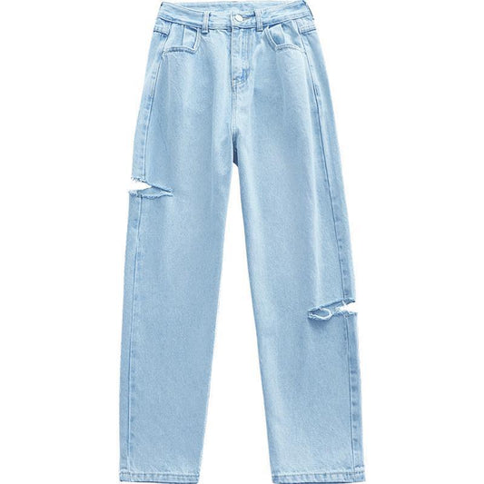 Pantalones Vaqueros Rotos de Cintura Alta para Mujer - Image 2