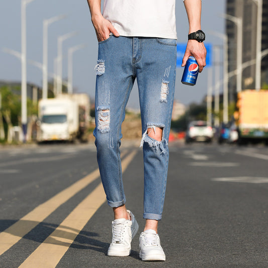 Jeans Slim Fit Rotos para Hombre - Primavera y Verano - Image 2