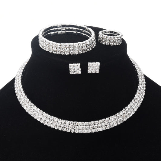 Collar Multicapa con Garras de Diamante y Perlas - Juego de Cuatro Piezas - Image 2