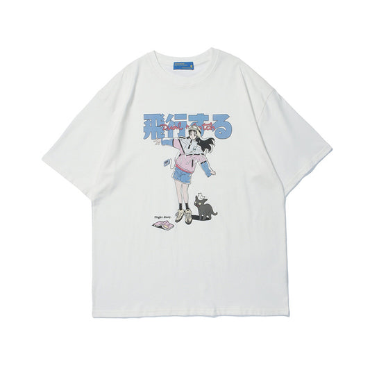 Playera Holgada Estampado Cartoon Unisex - Estilo Urbano Tendencia - Image 2