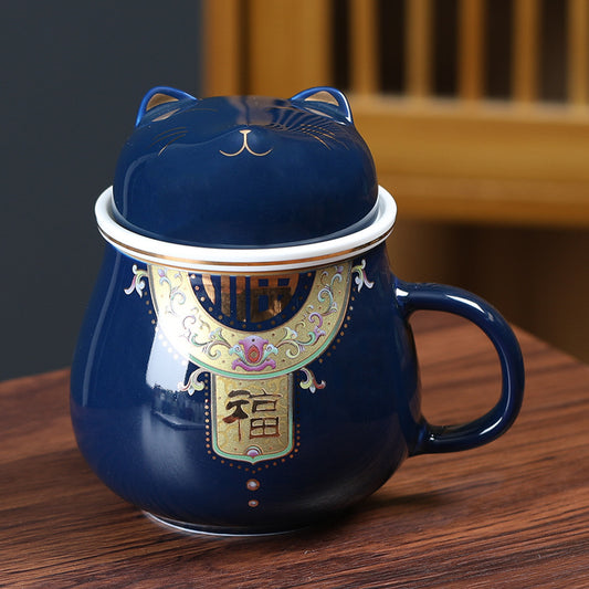 Taza de Cerámica para Oficina con Filtro y Separador de Té - Image 2