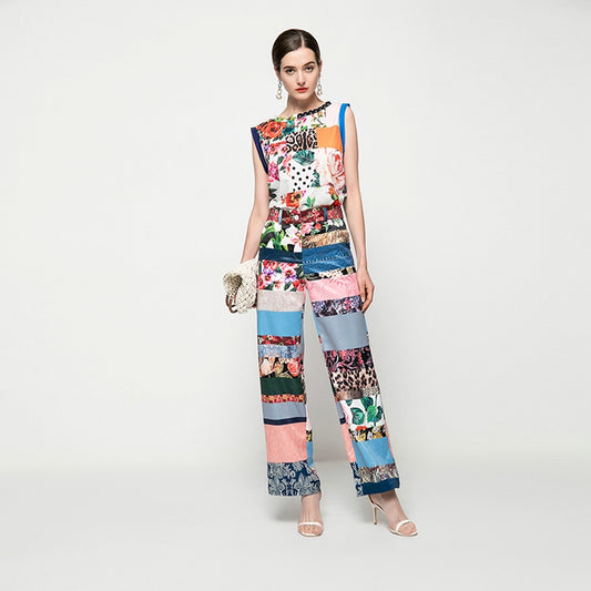Conjunto Elegante de Dos Piezas: Blusa sin Mangas y Pantalón Recto - Image 2