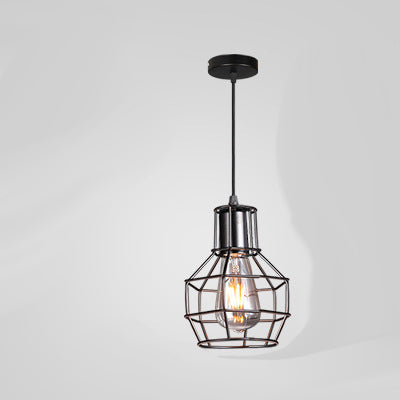 Lámpara Colgante Industrial Vintage - Jaula de Hierro Forjado - Image 2