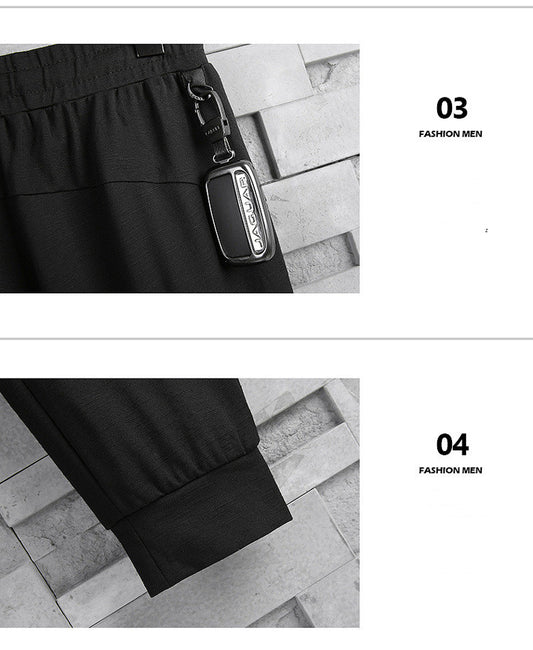 Pantalones Deportivos Holgados de Nueve Puntos para Hombre - Image 2