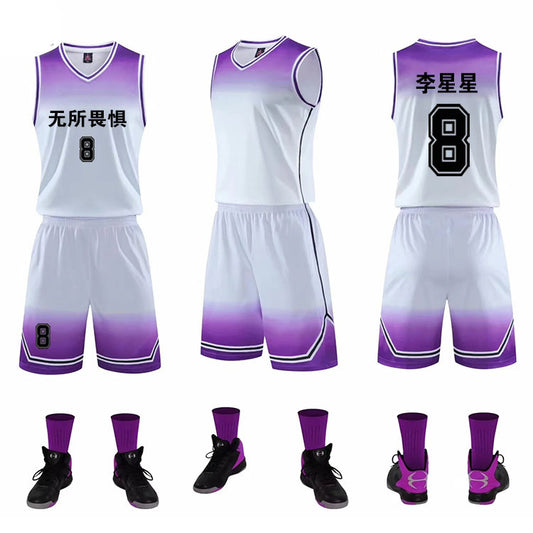 Uniforme de Baloncesto Degradado Absorbente de Sudor para Niños y Adultos - Image 2
