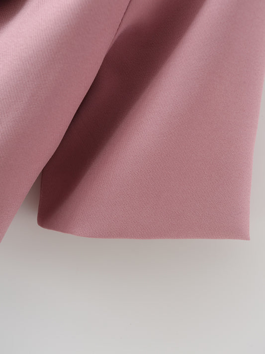 Blazer Corto Rosa Primavera Mujer - Diseño Liso y Elegante - Image 2