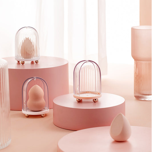 Organizador de Maquillaje Transparente Tipo Jaula - Caja Guarda Esponjas de Belleza Minimalista - Image 2