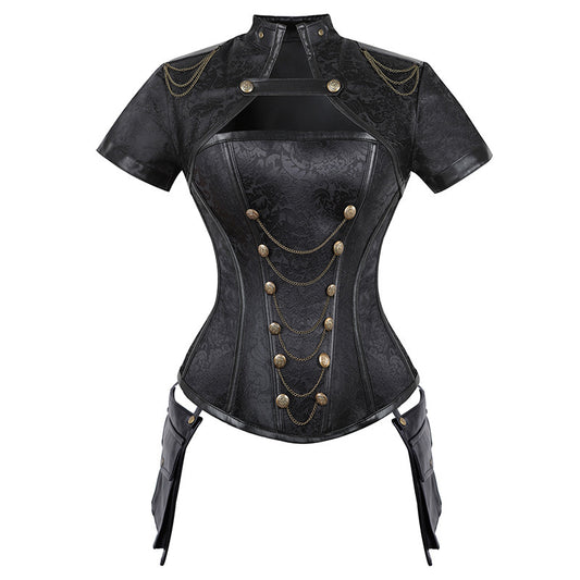 Corset Steampunk Sexy con Chal - Top Punk Gótico para Mujer - Image 2