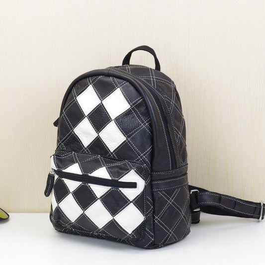 Mochila de Cuero Genuino Hecha a Mano con Contraste de Colores - Diseño Artesanal Premium - Image 2