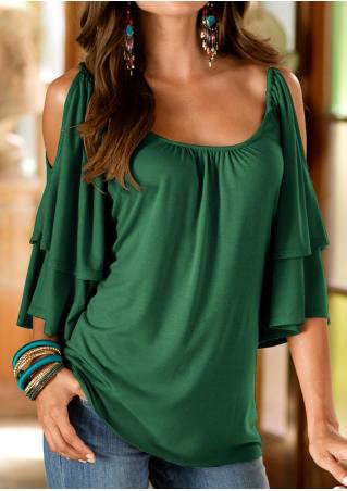 Blusa Diosa Hombros Descubiertos con Mangas Capas Cinco Puntos - Image 2