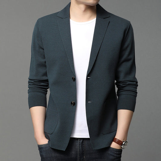 Cardigan Blazer Coreano para Hombre - Suéter Elegante Primavera Otoño - Image 2