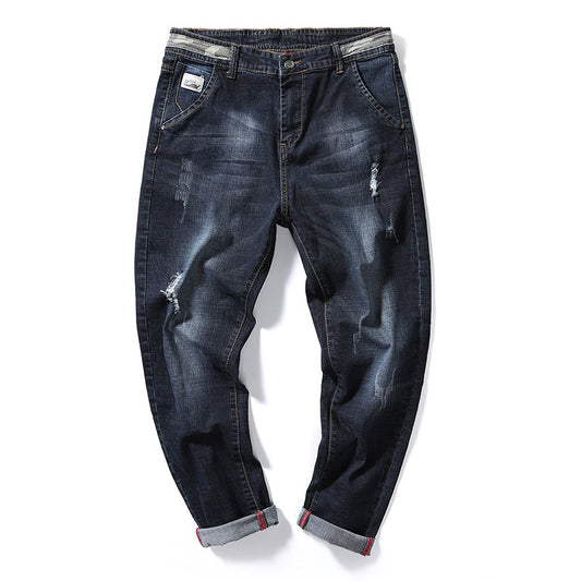 Jeans Stretch Talla Grande Hombre con Detalles Rotos - Image 2