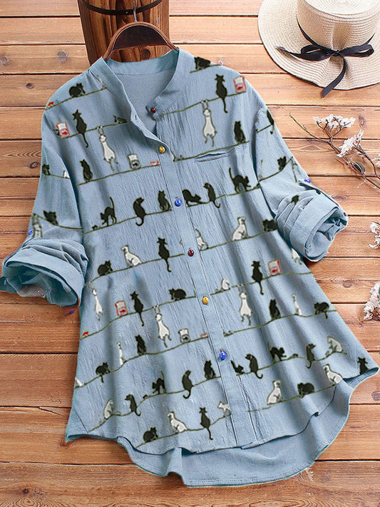 Camisa Larga con Botones Estampados en Colores - Image 2