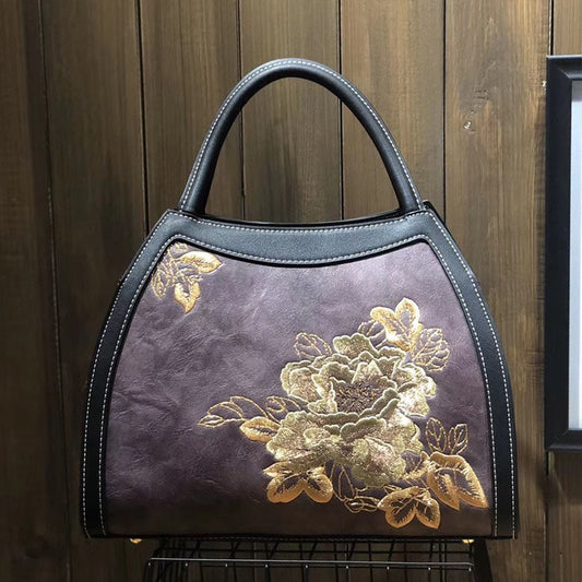 Bolso de Lujo con Bordado Chino - Cartera de Cuero PU Gran Capacidad - Image 2