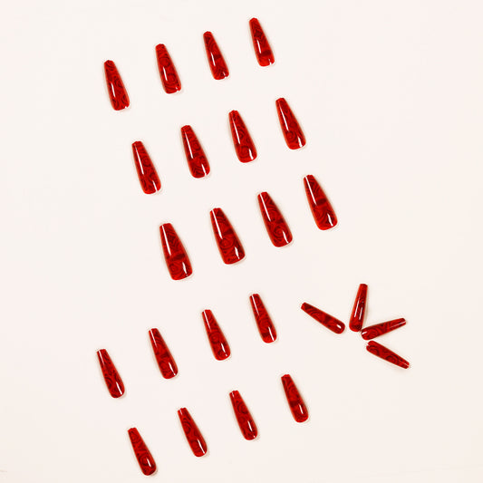 Uñas Artísticas Acabadas Rosa Rojo Vino - Image 2