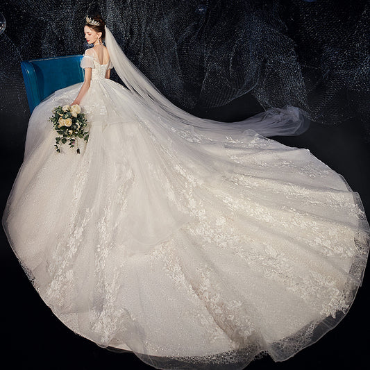 Vestido de Novia Premamá Talla Grande con Manga Francesa y Cola - Image 2