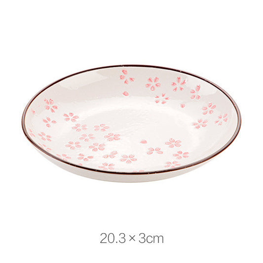 Plato de Cerámica Flor de Cerezo - Vajilla Multiuso para Cena, Postre y Sushi - Image 2