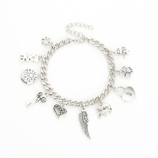 Pulsera Colgante Elefante Trébol de Cuatro Hojas - Image 2