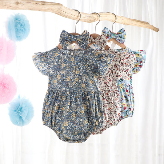 Enterizo Floral sin Mangas para Bebé 0-3 Años - Diseño Triangular Cómodo - Image 2