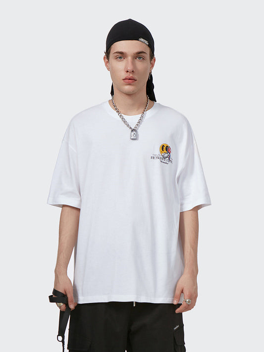 Camiseta Hombre Algodón Xinjiang Sonrisa Verano Suelta Tendencia - Image 2