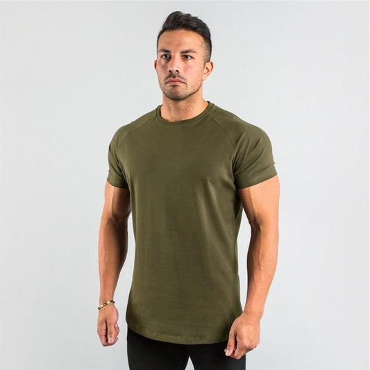 Playera Deportiva de Manga Corta Fitness Colores Sólidos Estilo Europeo - Image 2