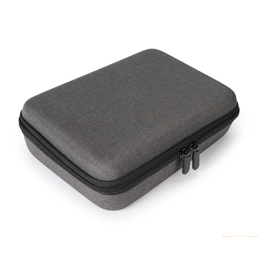 Dark gray rectangular sports camera bag with a black zipper and two pulls, designed for outdoor camera accessories. - Image 2