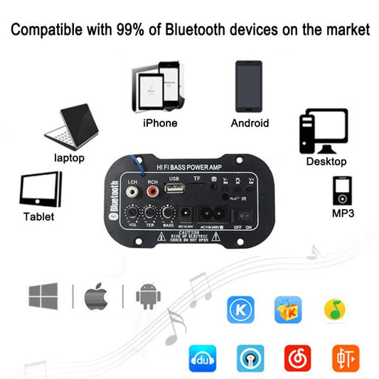 Amplificador Subwoofer de Alta Potencia con Bluetooth Integrado - Image 2