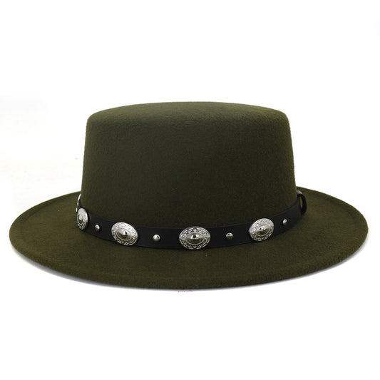 Sombrero Jazz de Lana Cálido con Hebilla Metálica - Estilo Británico Versátil - Image 2