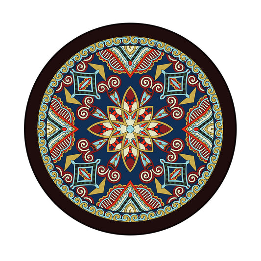 Tapete Circular Étnico Datura Multicolor - Terciopelo Terry para Dormitorio y Sala - Image 2