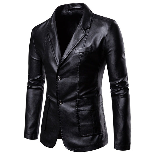 Chaqueta de Cuero PU Motociclista Estilo Coreano para Hombre - Image 2