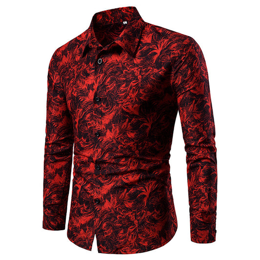 Camisa Casual Estampada Slim Fit para Hombre - Manga Larga Otoño Invierno - Image 2