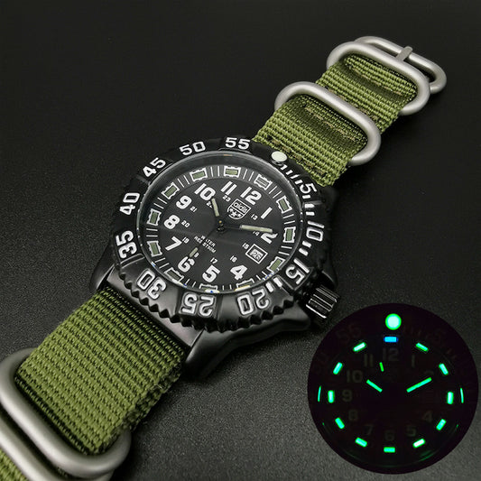 Reloj Militar Deportivo con Correa Tejida, Calendario y Resistencia al Agua - Image 2