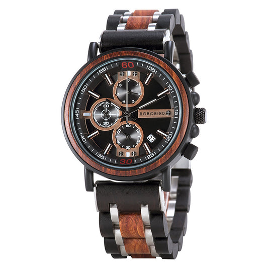 Reloj de Madera Elegante para Hombre - Estilo Urbano Moderno - Image 2