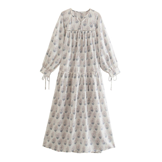 Vestido Casual de Verano con Estampado y Detalles en Capas - Image 2