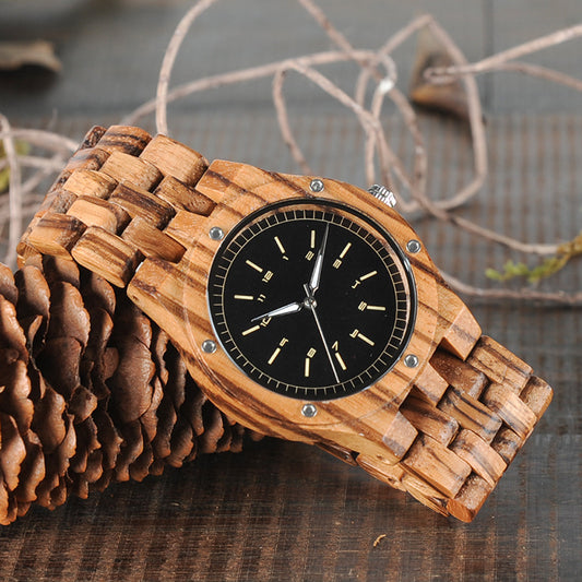 Reloj de Madera para Hombre - Diseño Rústico Único con Movimiento de Cuarzo - Image 2