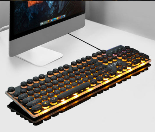 Teclado Gaming Retro Gx60 Punk - Conexión USB con Efecto Luminoso - Image 2