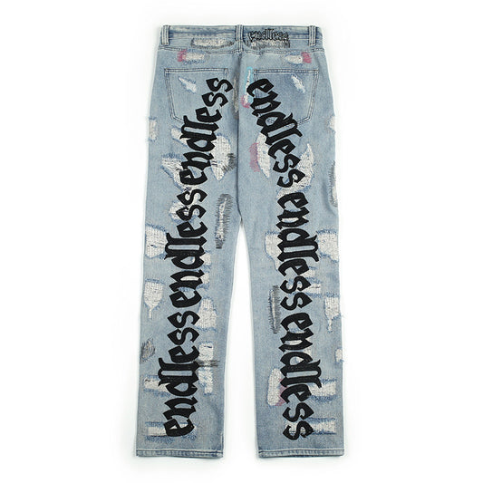 Pantalones Vaqueros Rotos Retro para Hombre y Mujer - Image 2