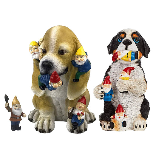 Decoración de Jardín Enano: Gato y Perro Traviesos - Image 2