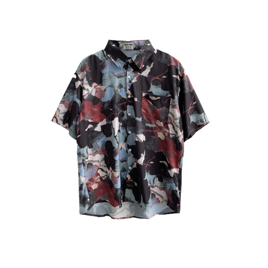 Camisa Floral Estampada de Manga Corta para Hombre - Diseño Artístico Verano - Image 2