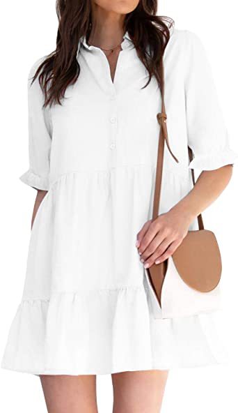 Vestido con Mangas Abullonadas y Bajo Fruncido - Image 2