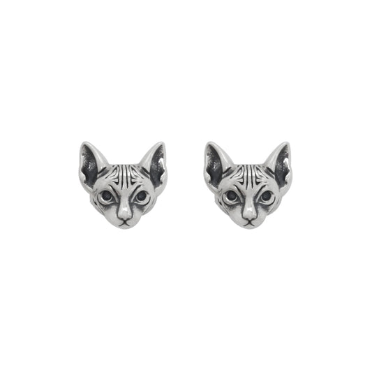 Aretes Esfinge Plata 925 Estilo Frío Vintage - Image 2