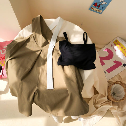 Conjunto Infantil Coreano de Dos Piezas: Blusa Holgada con Pantalón Ancho - Image 2