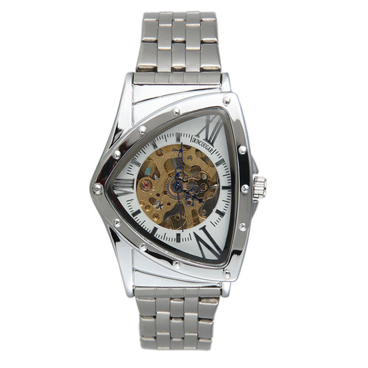 Reloj Mecánico Automático Triángulo Hueco con Correa de Acero Inoxidable - Image 2
